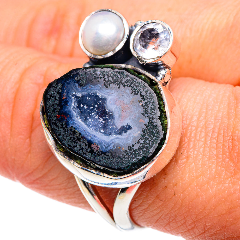 Coconut Druzy Rings handcrafted by Ana Silver Co - RING91906