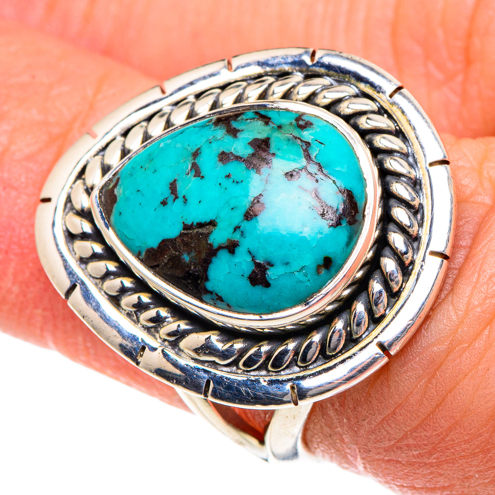 Tibetan Turquoise Rings handcrafted by Ana Silver Co - RING91916