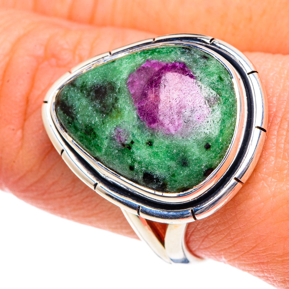 Ruby Zoisite Rings handcrafted by Ana Silver Co - RING91922
