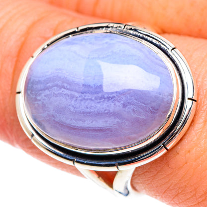 Blue Lace Agate Rings handcrafted by Ana Silver Co - RING91930