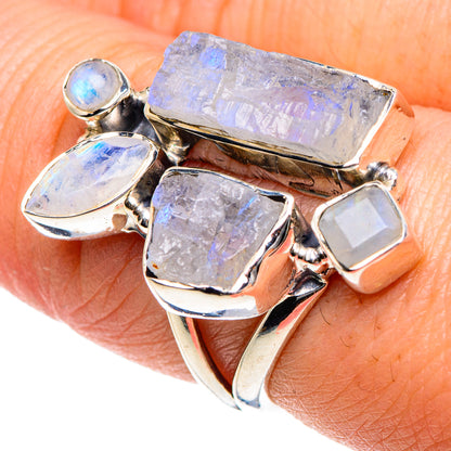 Rainbow Moonstone Rings handcrafted by Ana Silver Co - RING91931