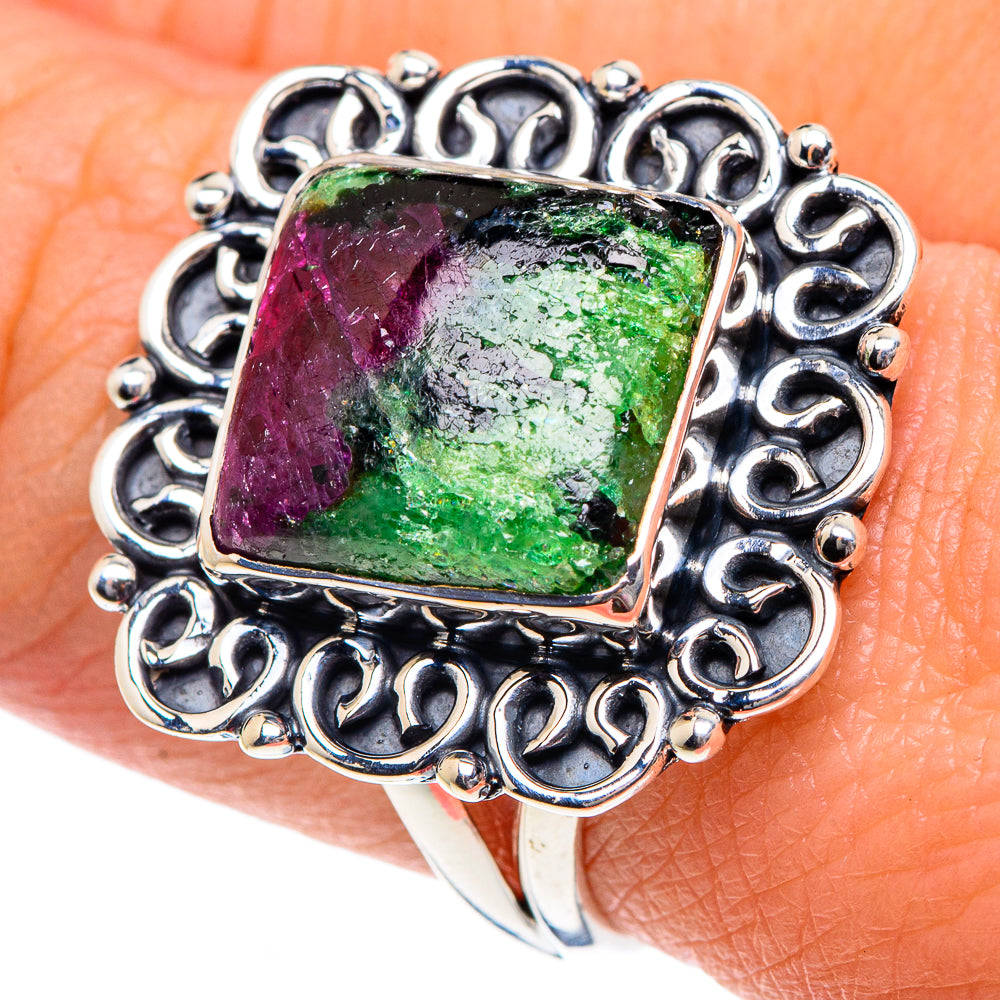 Ruby Zoisite Rings handcrafted by Ana Silver Co - RING91980