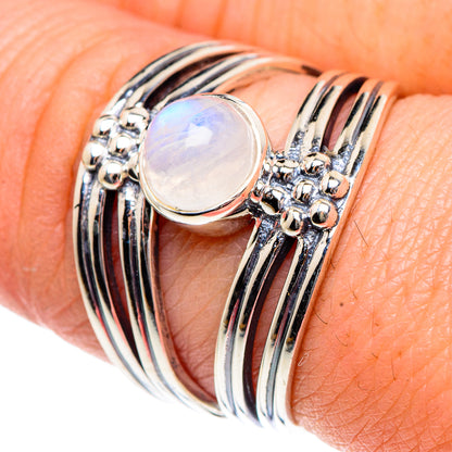 Rainbow Moonstone Rings handcrafted by Ana Silver Co - RING91989
