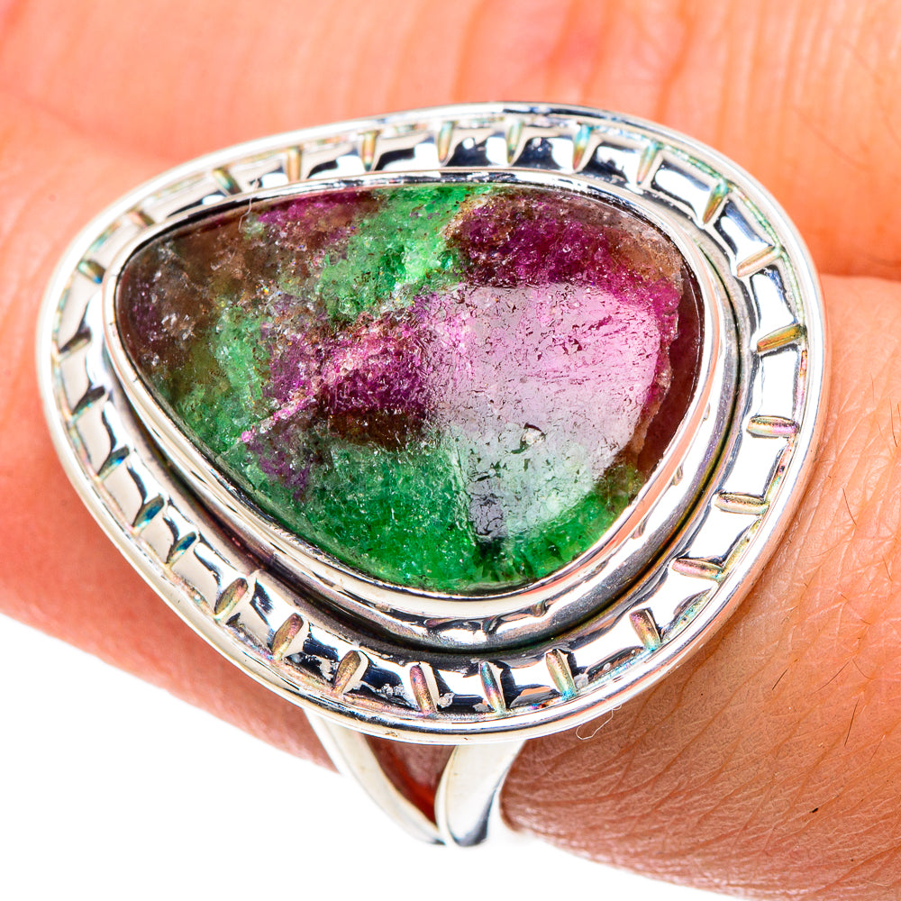 Ruby Zoisite Rings handcrafted by Ana Silver Co - RING92005