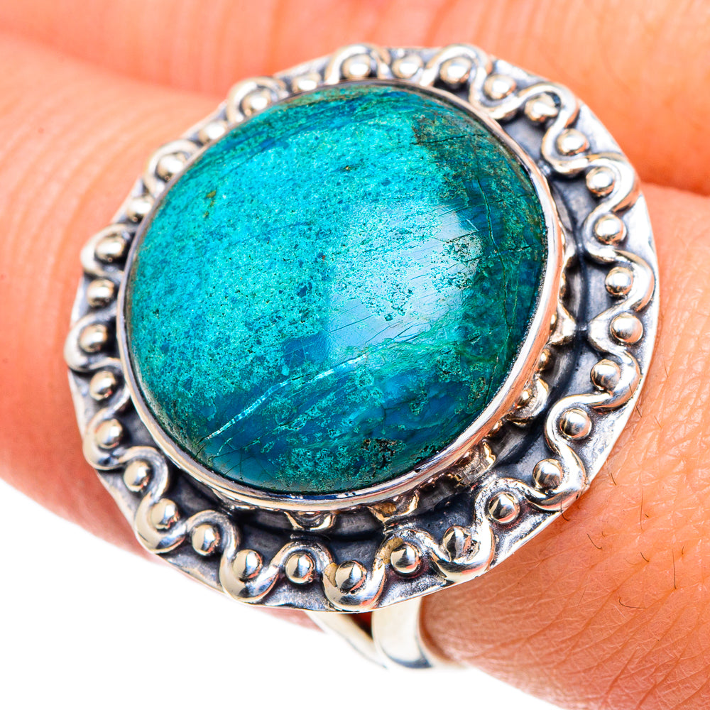 Chrysocolla Rings handcrafted by Ana Silver Co - RING92009