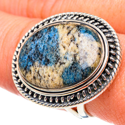 K2 Blue Azurite Rings handcrafted by Ana Silver Co - RING92010