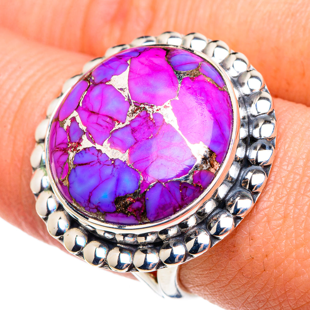 Purple Copper Composite Turquoise Rings handcrafted by Ana Silver Co - RING92030