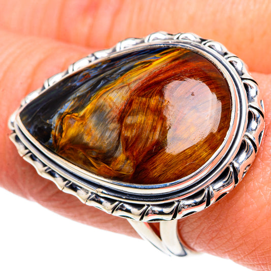 Golden Pietersite Rings handcrafted by Ana Silver Co - RING92039