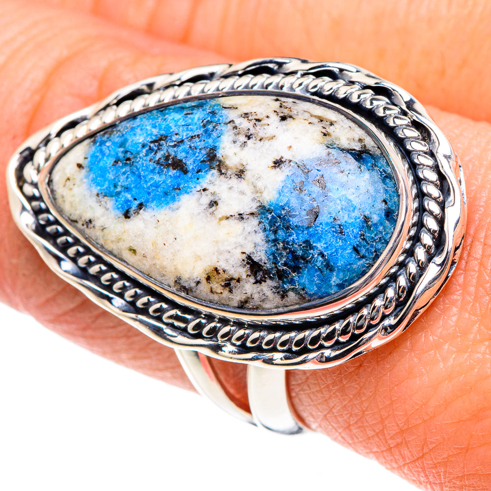 K2 Blue Azurite Rings handcrafted by Ana Silver Co - RING92049