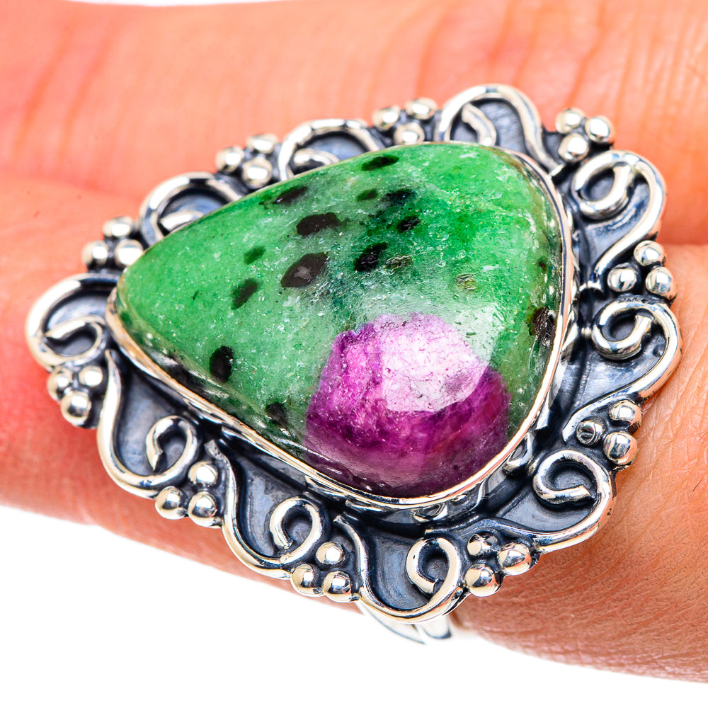 Ruby Zoisite Rings handcrafted by Ana Silver Co - RING92057