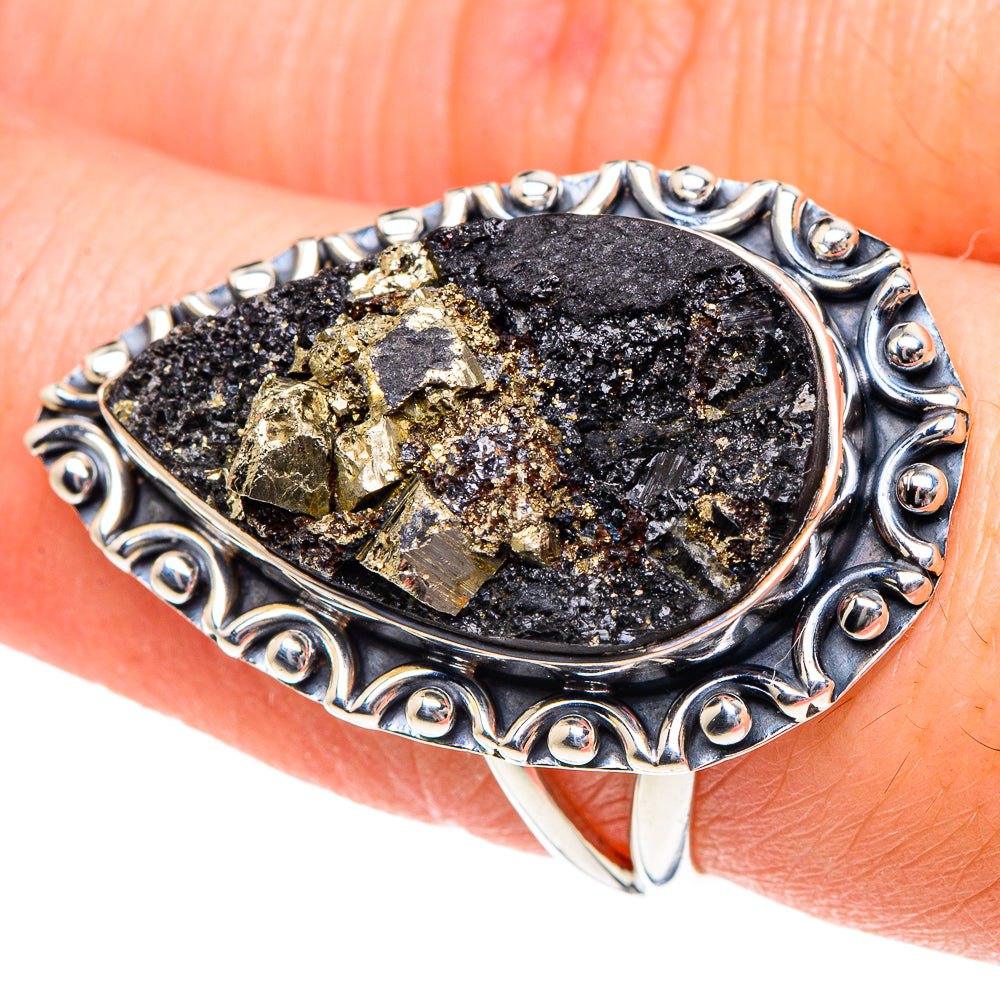 Pyrite Rings handcrafted by Ana Silver Co - RING92063