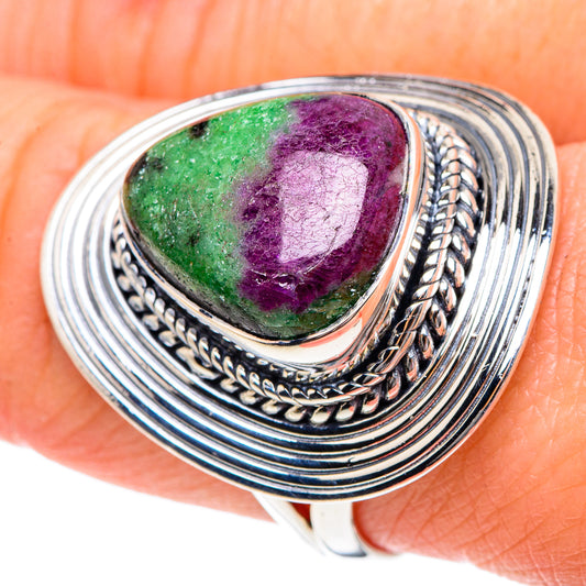 Ruby Zoisite Rings handcrafted by Ana Silver Co - RING92072