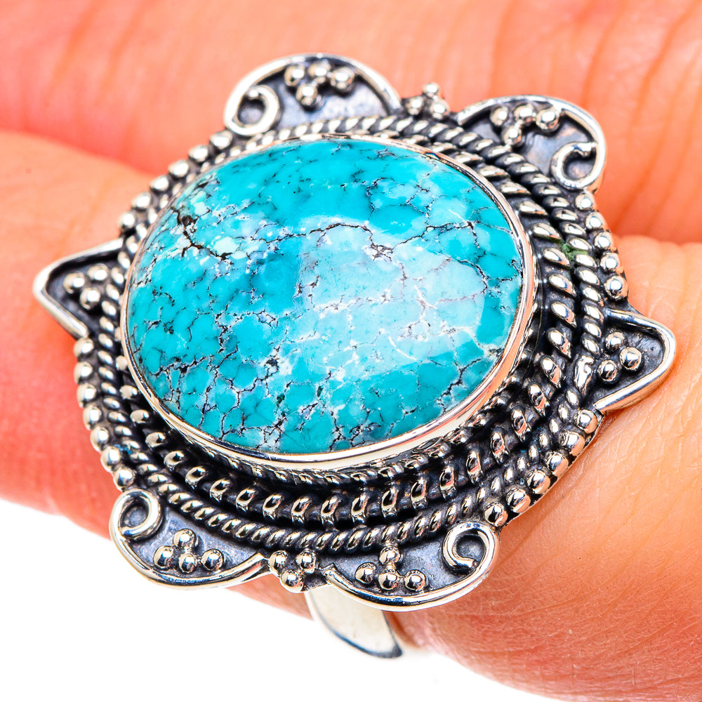 Tibetan Turquoise Rings handcrafted by Ana Silver Co - RING92076