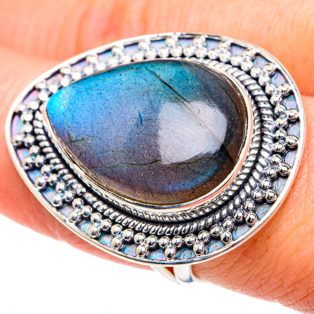 Labradorite Rings handcrafted by Ana Silver Co - RING92079