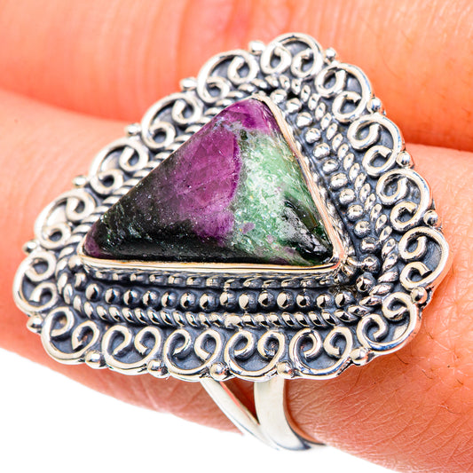 Ruby Zoisite Rings handcrafted by Ana Silver Co - RING92096