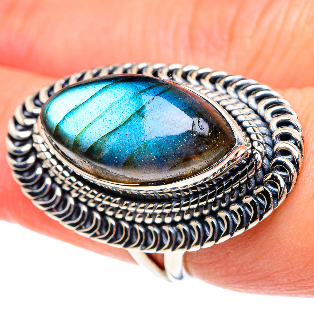 Labradorite Rings handcrafted by Ana Silver Co - RING92099