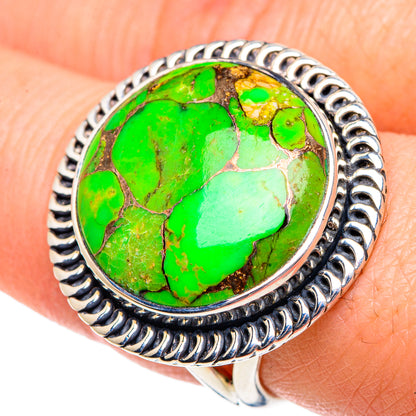 Green Copper Composite Turquoise Rings handcrafted by Ana Silver Co - RING92104