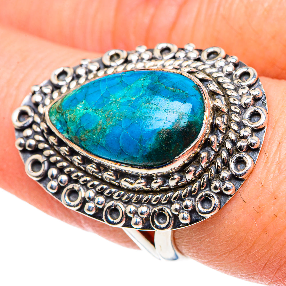Chrysocolla Rings handcrafted by Ana Silver Co - RING92117