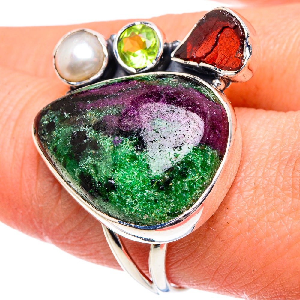 Ruby Zoisite Rings handcrafted by Ana Silver Co - RING92119