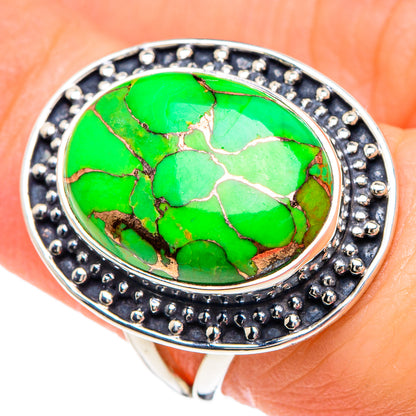 Green Copper Composite Turquoise Rings handcrafted by Ana Silver Co - RING92127