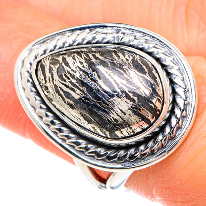 Pyrite Agate Rings handcrafted by Ana Silver Co - RING92140