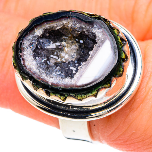 Coconut Geode Slice Rings handcrafted by Ana Silver Co - RING92142