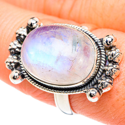 Rainbow Moonstone Rings handcrafted by Ana Silver Co - RING92143