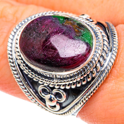 Ruby Zoisite Rings handcrafted by Ana Silver Co - RING92145