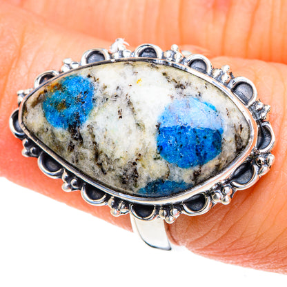 K2 Blue Azurite Rings handcrafted by Ana Silver Co - RING92150