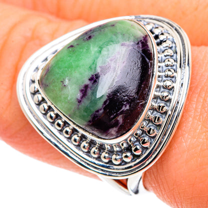 Ruby Zoisite Rings handcrafted by Ana Silver Co - RING92153