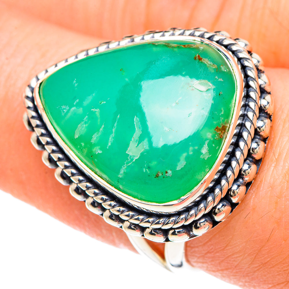 Chrysoprase Rings handcrafted by Ana Silver Co - RING92154