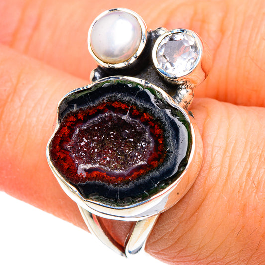Coconut Geode Druzy Rings handcrafted by Ana Silver Co - RING92155