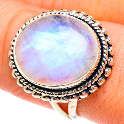 Rainbow Moonstone Rings handcrafted by Ana Silver Co - RING92168