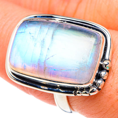Rainbow Moonstone Rings handcrafted by Ana Silver Co - RING92169