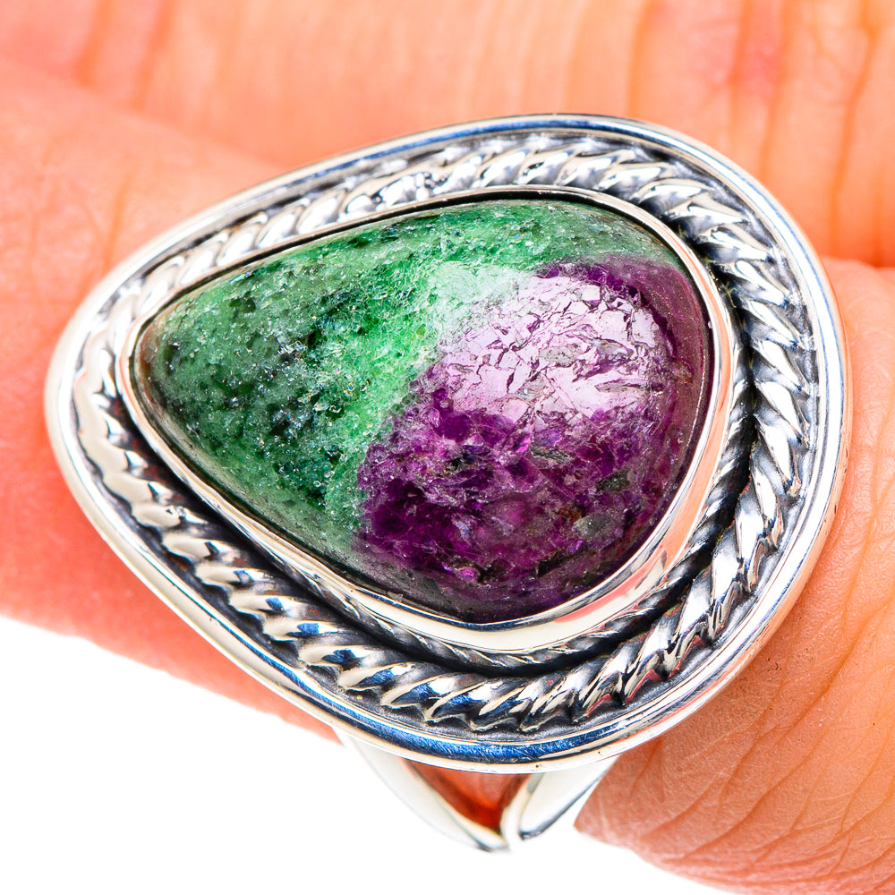Ruby Zoisite Rings handcrafted by Ana Silver Co - RING92171