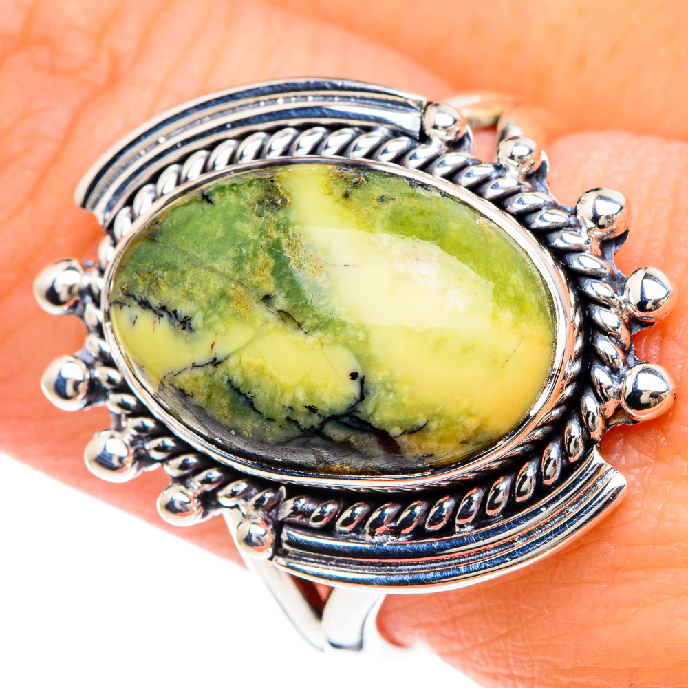 African Green Opal Rings handcrafted by Ana Silver Co - RING92179