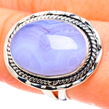Blue Lace Agate Rings handcrafted by Ana Silver Co - RING92192