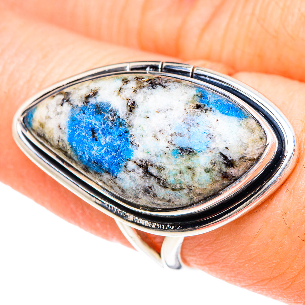K2 Blue Azurite Rings handcrafted by Ana Silver Co - RING92197