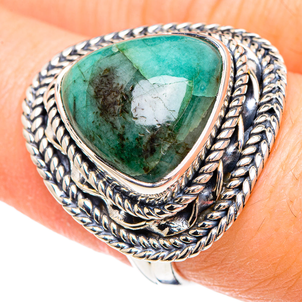 African Green Opal Rings handcrafted by Ana Silver Co - RING92199