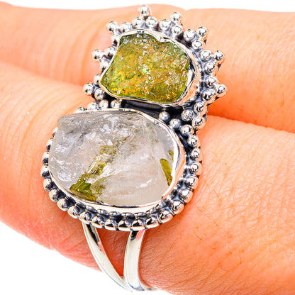 Green Tourmaline In Quartz Rings handcrafted by Ana Silver Co - RING92200