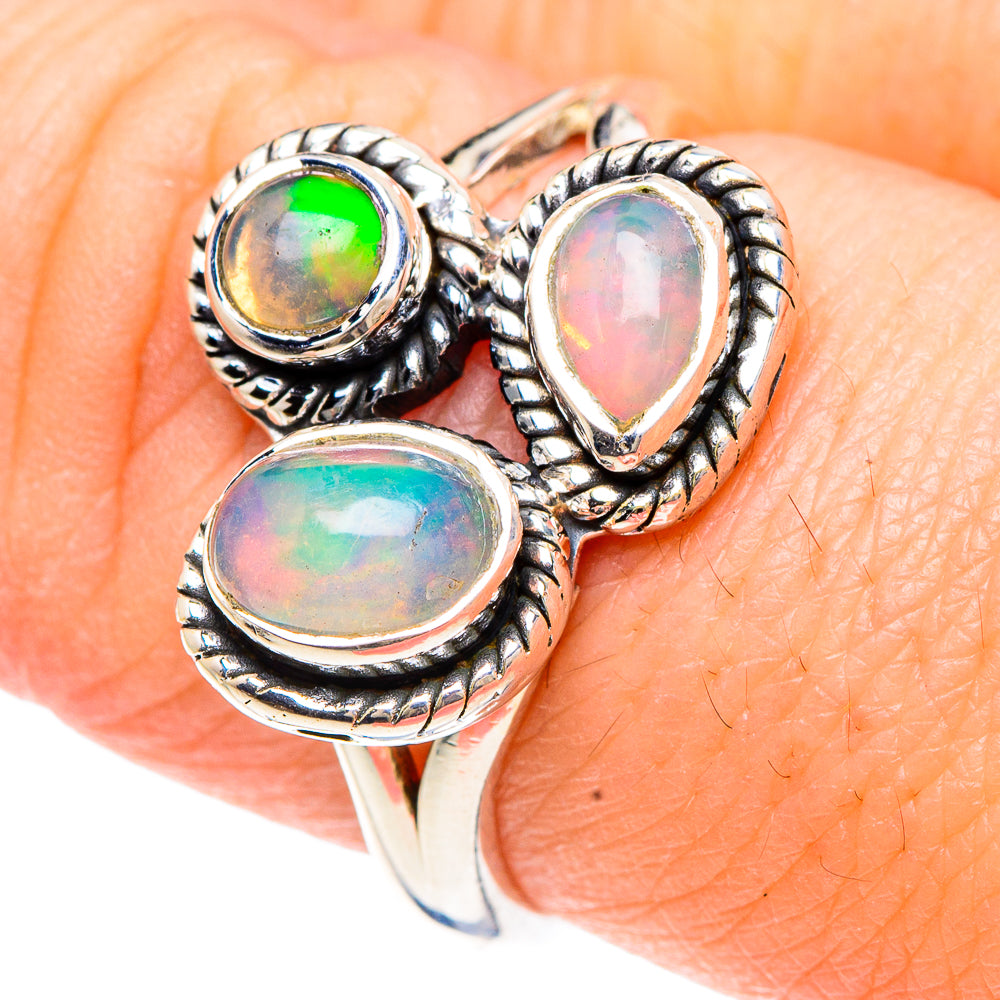 Ethiopian Opal Rings handcrafted by Ana Silver Co - RING92213