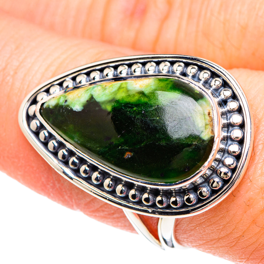 Australian Green Opal Rings handcrafted by Ana Silver Co - RING92219