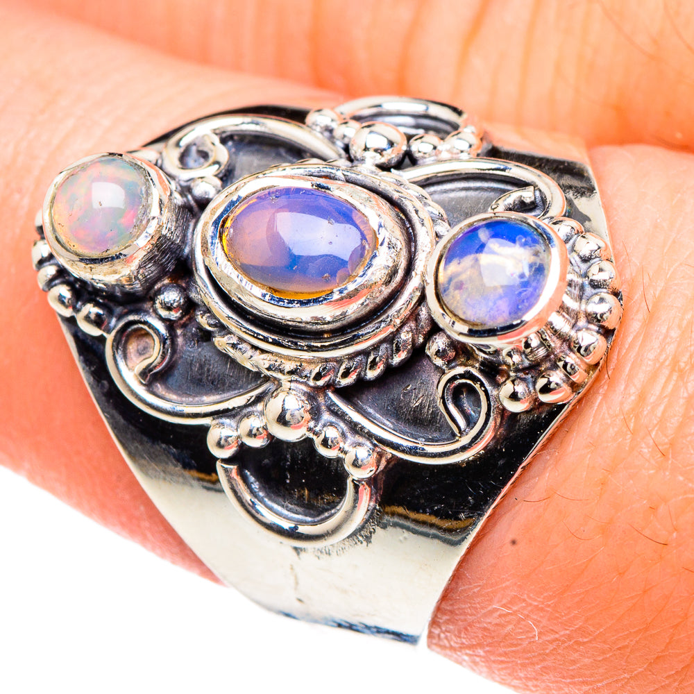 Ethiopian Opal Rings handcrafted by Ana Silver Co - RING92253