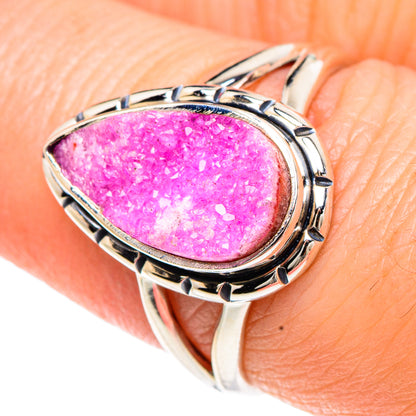 Cobalto Calcite Druzy Rings handcrafted by Ana Silver Co - RING92269