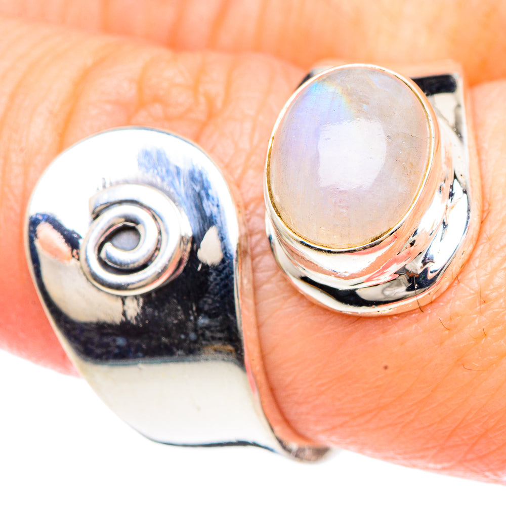 Rainbow Moonstone Rings handcrafted by Ana Silver Co - RING92272