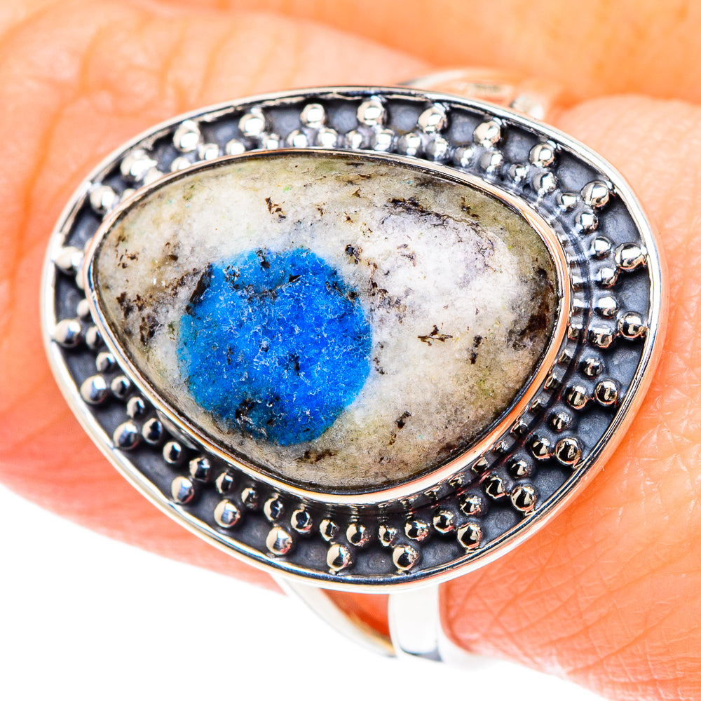 K2 Blue Azurite Rings handcrafted by Ana Silver Co - RING92279