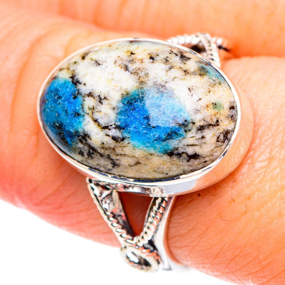 K2 Blue Azurite Rings handcrafted by Ana Silver Co - RING92283