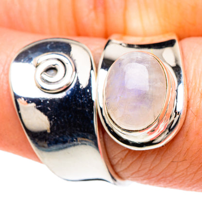 Rainbow Moonstone Rings handcrafted by Ana Silver Co - RING92293