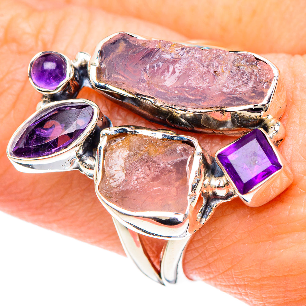 Rose Quartz Rings handcrafted by Ana Silver Co - RING92301