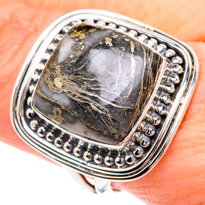 Pyrite Agate Rings handcrafted by Ana Silver Co - RING92311